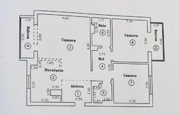 Apartament decomandat, mobilat, 3 camere, 76mp, zona Steaua