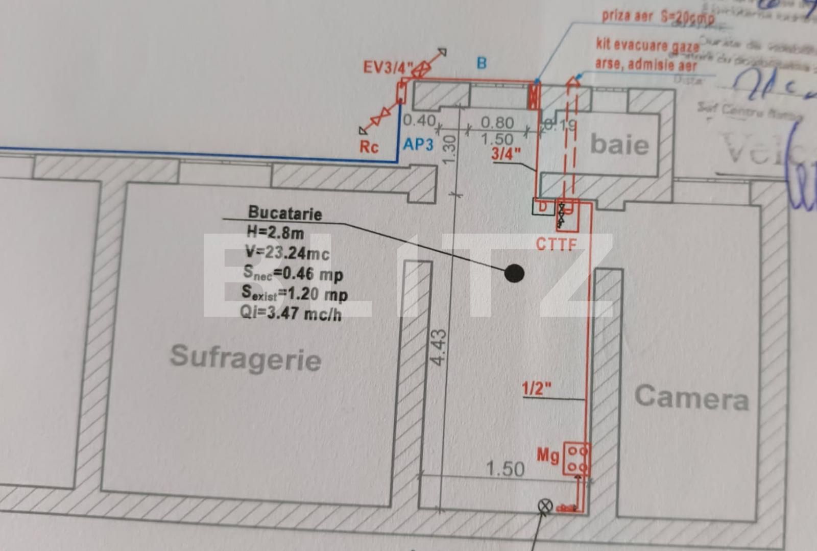 Casa la curte comuna, 2 camere, 43mp, Piata Traian + demisol 50mp neamenajat