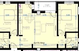 Apartament 3 camere, 70 mp utili, zona Aradului