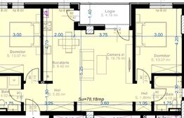 Apartament 3 camere, 70 mp utili, zona Aradului