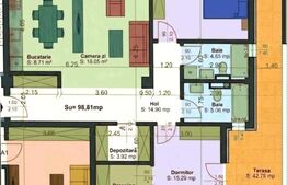 Apartament 3 camere, 99 mp utili,terasa de 43 mp, zona Aradului