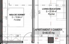 Apartament 46 mp, imobil nou, lift, zona Torontalului