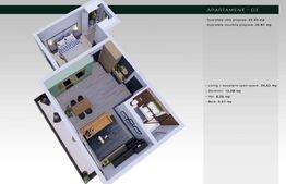 APARTAMENT 2 CAMERE 53MP CIARDA ROSIE