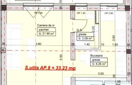 Apartament 1 camera, 33mp, zona Giroc