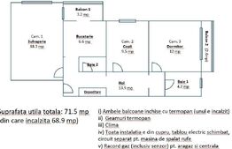 Apartament cu 3 camere, 70 mp, decomandat, Dorobantilor