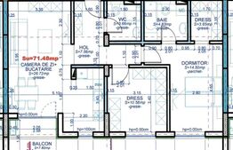 Apartament 3 camere,71,58mp utili,decomandat, Calea Aradului