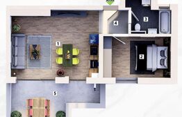 Apartament de 2 camere, loc de parcare Inclus, balcon mare