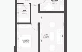 Apartament de 2 camere, 53 mp, Giroc