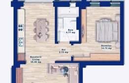 Apartament cu 2 Camere, 1 balcon, 1 loc de parcare subteran, zona Torontalului