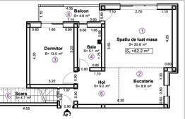 Apartament 2 camere, 62 mp utili si un pod bonus  63 mp, Dumbravita