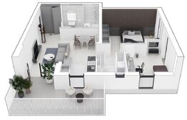 Apartament cu 3 camere 72,35 mp, bucatarie mobilata si utilata!