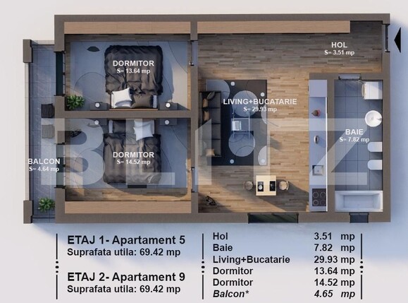 Apartament de vânzare 3 camere Braytim - 166970AV | BLITZ Timișoara | Poza3