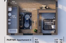 Apartament 2 camere, 53 mp, loc de parcare inclus – Braytim (TVA 9% inclus)