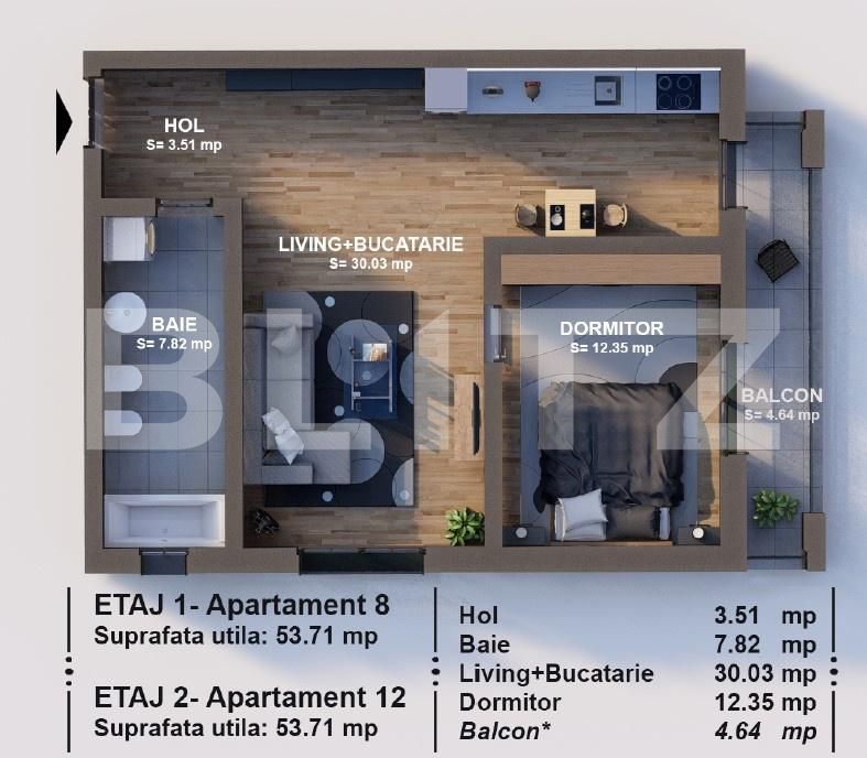 Apartament de vânzare 2 camere Braytim - 166974AV | BLITZ Timișoara | Poza3