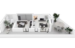 Penthouse cu 2 camere, 65 mp, bucatarie mobilata si utilata!