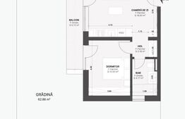 Apartament de 2 camere cu gradina, Giroc