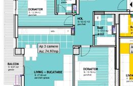 Apartament de vanzare, cu 3 camere, 75 mp, zona Calea Torontalului 