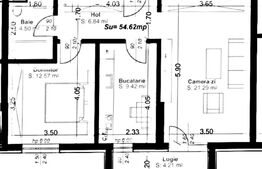 Apartament 2 camere, decomandat, 54mp utili, logie 4,21, zona Aradului
