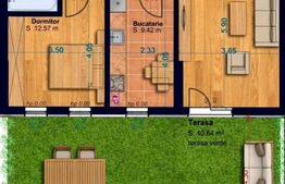 Apartament cu 2 camere, decomandat, 54 mp utili, gradina de 40 mp, zona Aradului