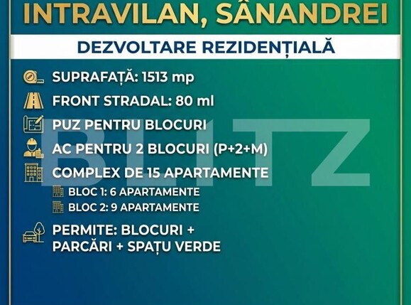 Teren de vânzare Sânandrei - 172482TV | BLITZ Timișoara | Poza1