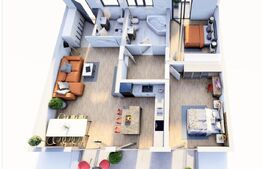 Apartament cu 2 camere, etaj intermediar, terasa, Braytim