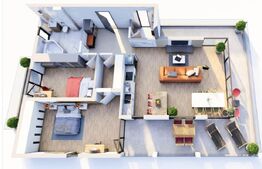 Apartament cu 2 camere, etaj intermediar, terasa, Braytim