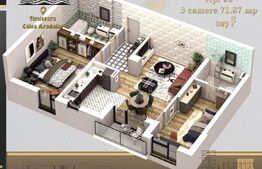 Apartament 3 camere, 71,87 mp utili, decomandat, Calea Aradului
