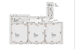 Apartament 3 camere, 75.61 mp, zona Cetate