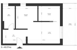 Apartement 1 cameră, 42.26 mp utili+ 12 mp grădină, zona Ghirodei