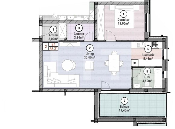 Apartament de vânzare 2 camere Mosnita Noua - 183866AV | BLITZ Timișoara | Poza1