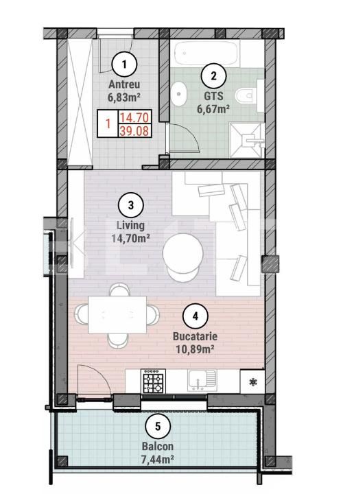 Garsonieră de vânzare Mosnita Noua - 184045AV | BLITZ Timișoara | Poza1