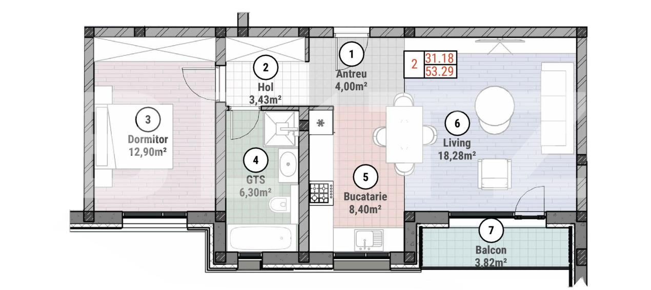 Apartament de vânzare 2 camere Mosnita Noua - 184046AV | BLITZ Timișoara | Poza1