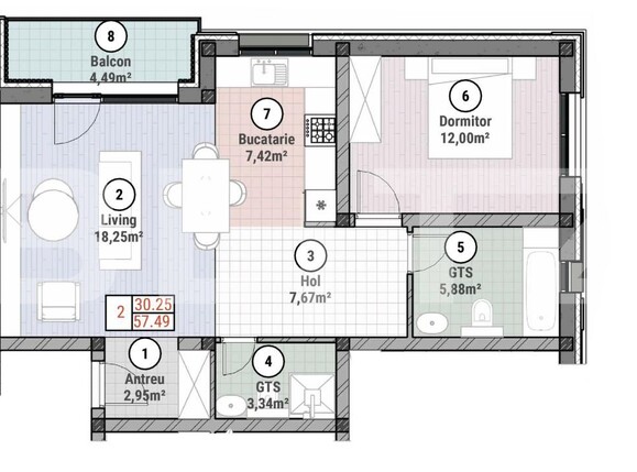 Apartament de vânzare 2 camere Mosnita Noua - 184057AV | BLITZ Timișoara | Poza2