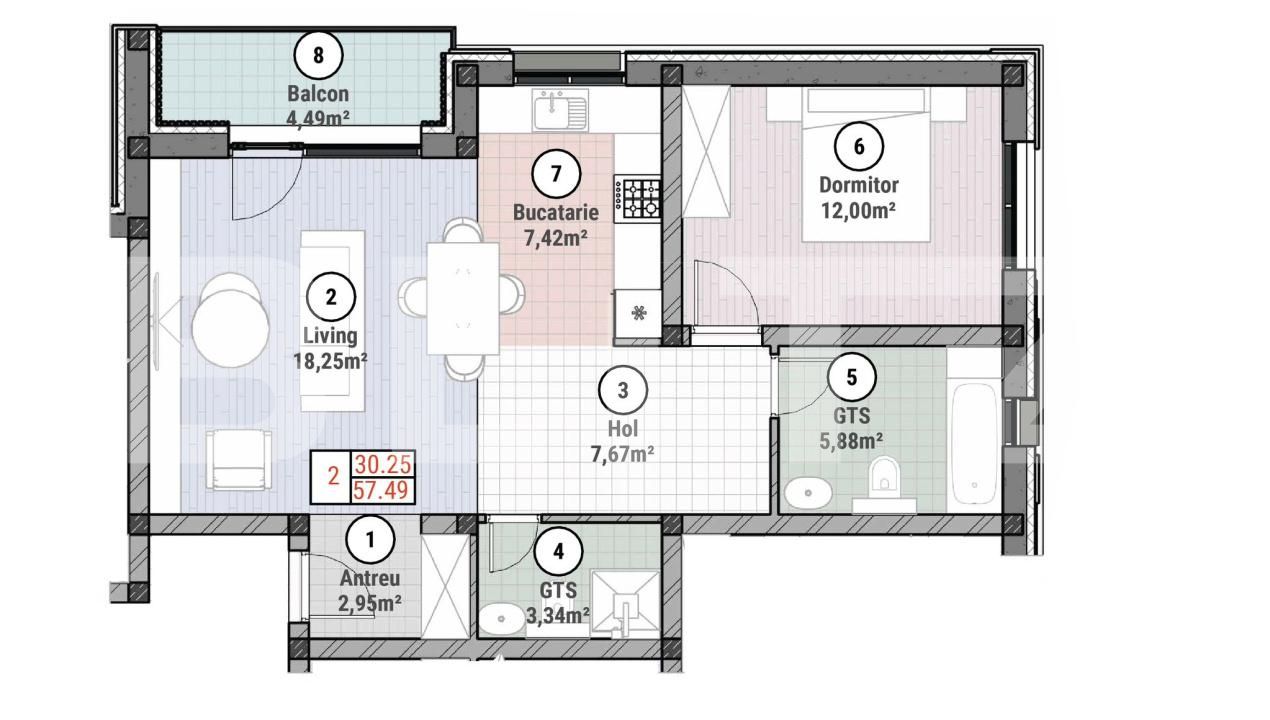 Apartament de vânzare 2 camere Mosnita Noua - 184057AV | BLITZ Timișoara | Poza2