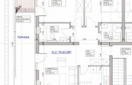 Penthouse superb, 3 camere, 2 bai, 75mp utili + 27 mp terasa, Giroc