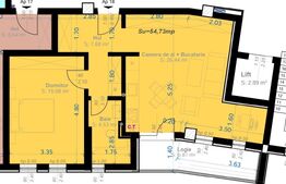Apartament 2 camere, 54.73 mp utili, zona Aradului
