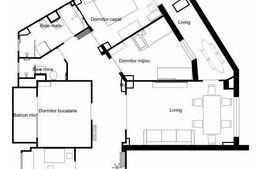 Apartament 4 camere - 77,7 mp utili - Etaj 3/10 - Șagului