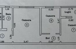Apartament 3 camere, 50 mp, zona Dacia