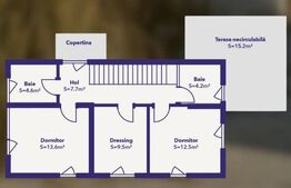Duplex 5 camere, 118.66 mp, 3 bai, finalizata, zona Dumbravita