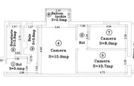 Apartament 3 camere, etaj intermediar-bloc anvelopat, zona Dacia/Torontalului