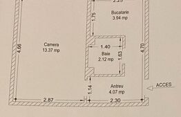 Apartament 1 camera, 24 mp, etaj 1, zona Blascovici