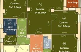 Apartament 4 camere, 97 mp, zona Piata Marasti