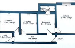 Apartament 3 camere, 62.26 mp, Calea Aradului