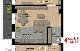 De vanzare 3 camere, 70 mp utili, balcon de 7.86 mp