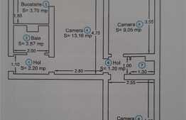 Apartament de 3 camere,46 mp, in zona Dacia