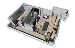 Apartament 55 mp, 2 camere, terasa 10.7mp, zona nou dezvoltata