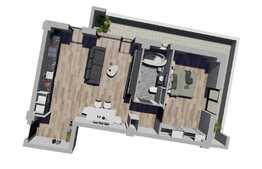 Apartament finisat, 2 camere, 58 mp, terasa de 14.6 mp, parcare optional