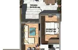 Vanzare apartament de 2 camere plus TERASA, Parter, zona de NORD