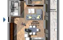 Vanzare apartament de 2 camere plus TERASA 20 mp, zona de NORD