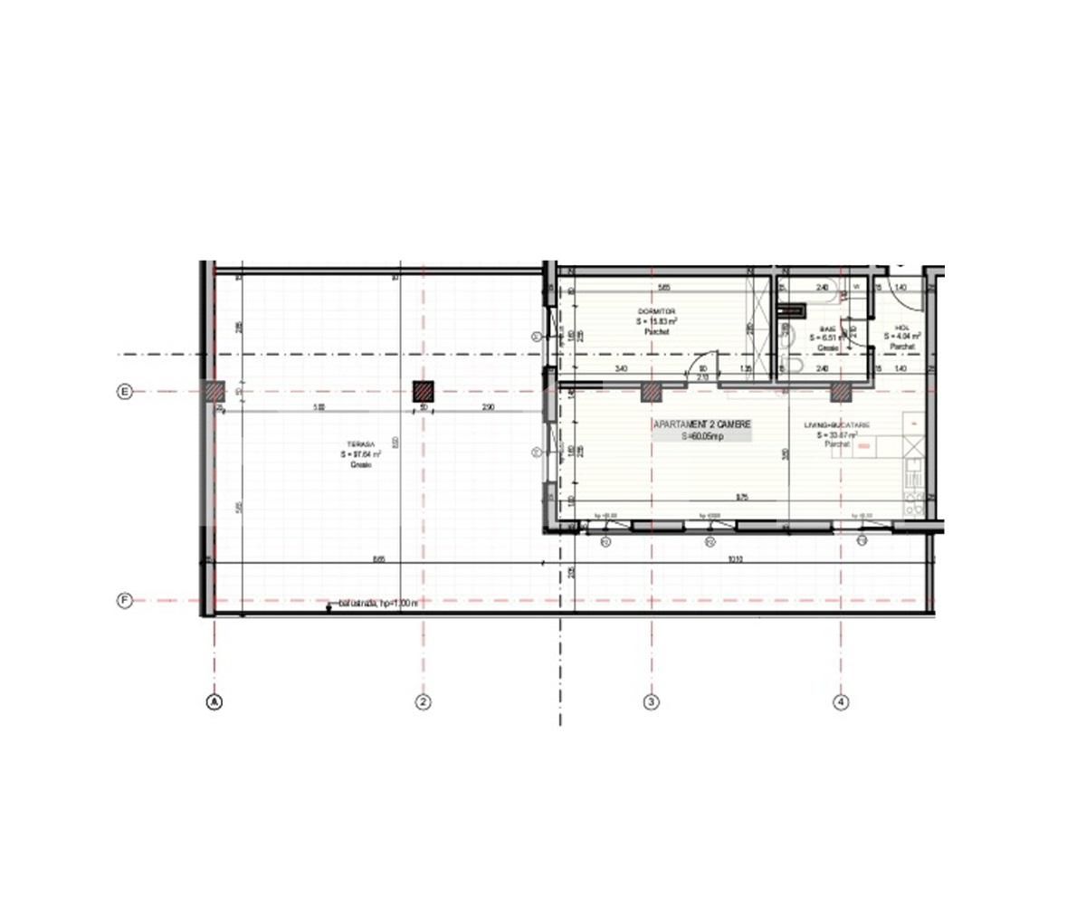 Vanzare apartament de 2 camere plus TERASA 20 mp, zona de NORD